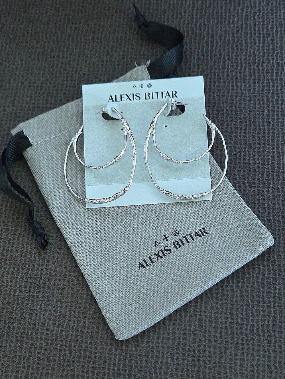 Alexis Bittar Silver🤍 "Solanales" Molten Double✌️ Hoop Earrings